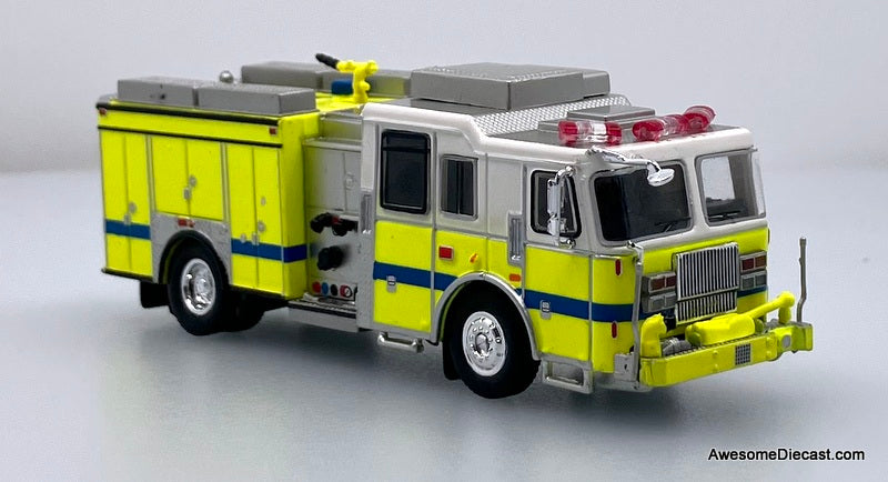 2013 Seagrave Attacker Fire Truck, Yellow/White 1:87 ABS Plastic Model Fire Truck by PCX87