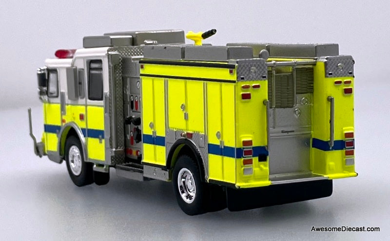 2013 Seagrave Attacker Fire Truck, Yellow/White 1:87 ABS Plastic Model Fire Truck by PCX87