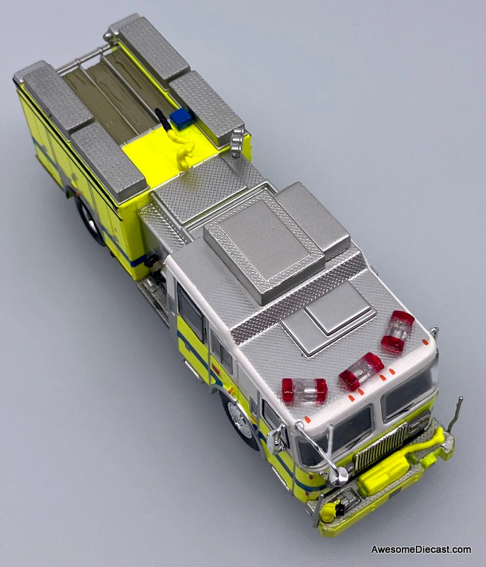 2013 Seagrave Attacker Fire Truck, Yellow/White 1:87 ABS Plastic Model Fire Truck by PCX87