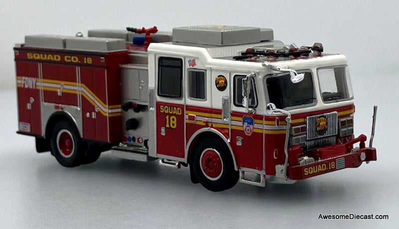 2013 Seagrave Attacker Fire Truck FDNY, Squad 18 1:87 ABS Plastic