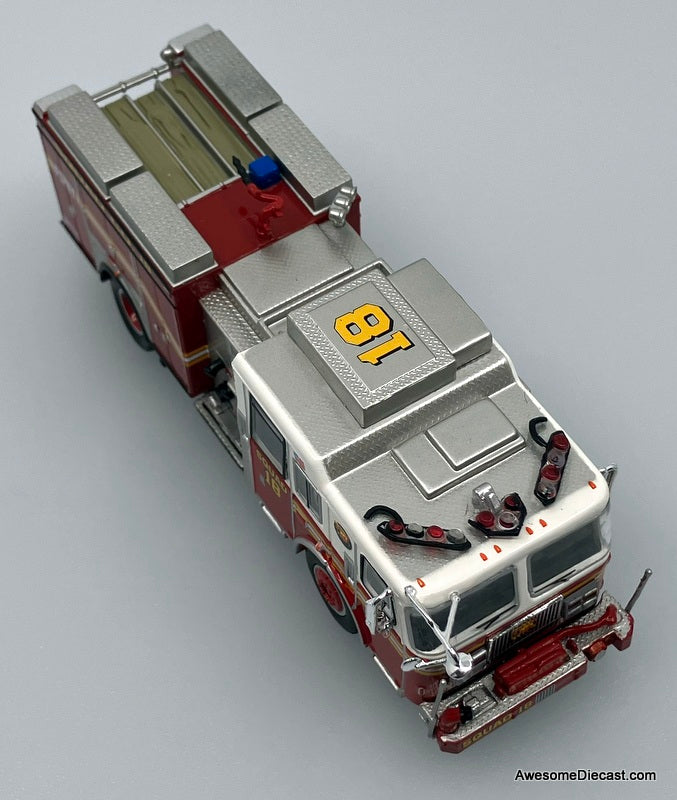2013 Seagrave Attacker Fire Truck FDNY, Squad 18 1:87 ABS Plastic Model Fire Truck by PCX87