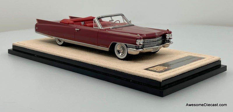 1963 Cadillac Eldorado Biarritz Convertible, Matador Red Metallic 1:43 Resin Cast Model Car by Stamp Models