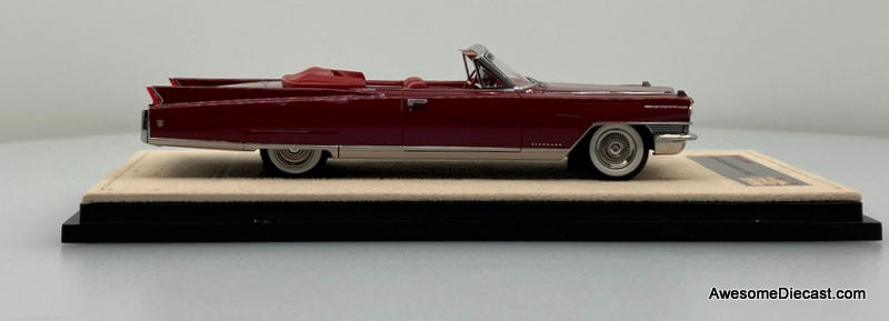 1963 Cadillac Eldorado Biarritz Convertible, Matador Red Metallic 1:43 Resin Cast Model Car by Stamp Models