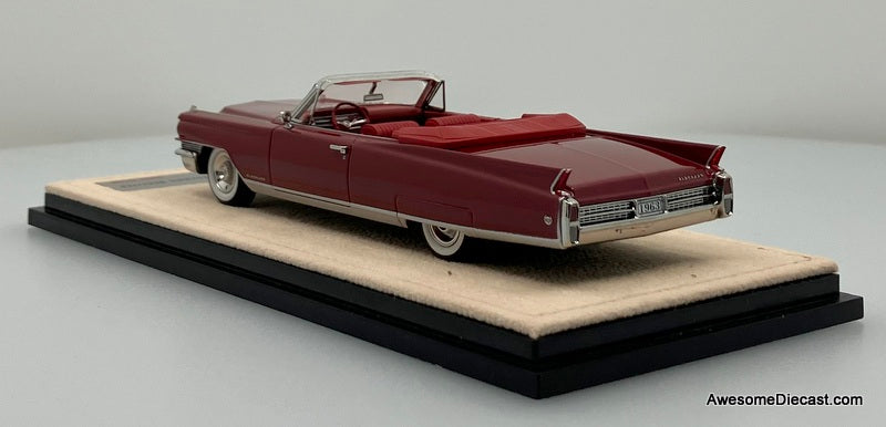 1963 Cadillac Eldorado Biarritz Convertible, Matador Red Metallic 1:43 Resin Cast Model Car by Stamp Models