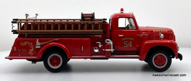 1957 International R-190 Fire Truck: Boston Engine 54 1:34 Diecast Model Fire Truck by First Gear