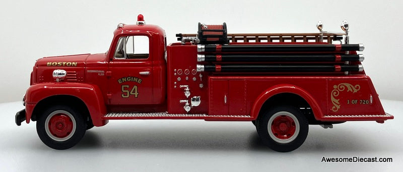 1957 International R-190 Fire Truck: Boston Engine 54 1:34 Diecast Model Fire Truck by First Gear