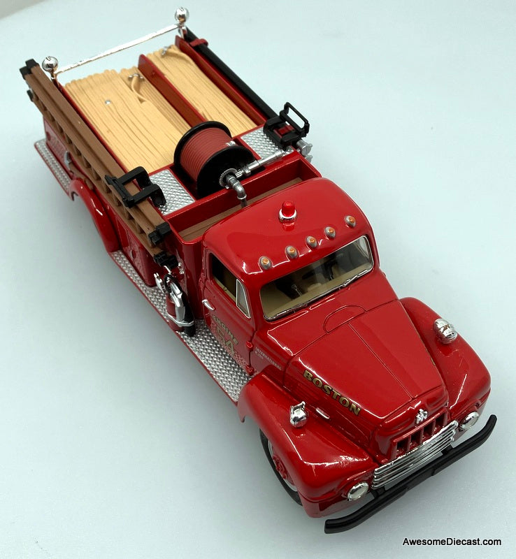 1957 International R-190 Fire Truck: Boston Engine 54 1:34 Diecast Model Fire Truck by First Gear