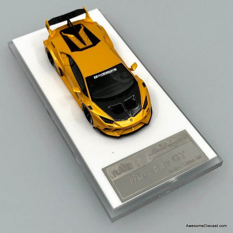 Lamborghini Huracan GT, Metallic Yellow 1:64 Diecast Model Car by Flame
