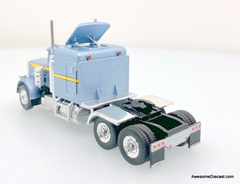 Brekina 1:87 Peterbilt 359 Sleeper Tractor, Blue/Yellow