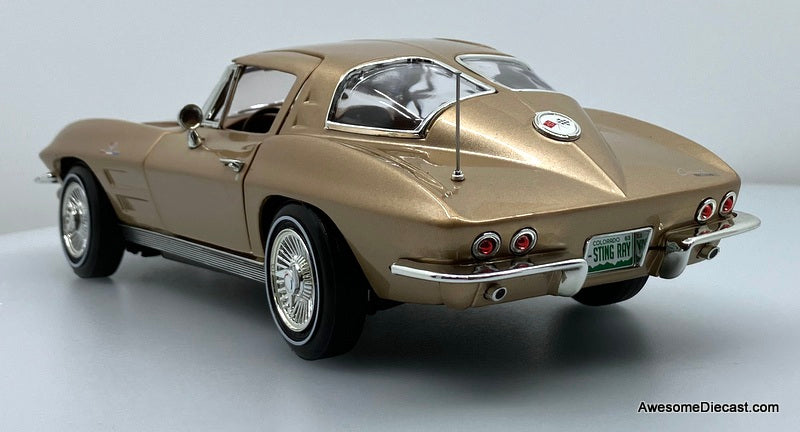 1963 Chevrolet Corvette Coupe, Saddle Metallic 1:18 Diecast Model Car by Auto World