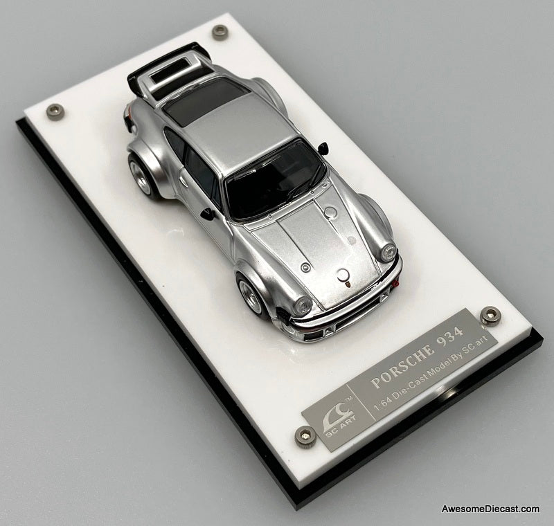 Porsche 934, Silver 1:64 Diecast Model Car by SC Art