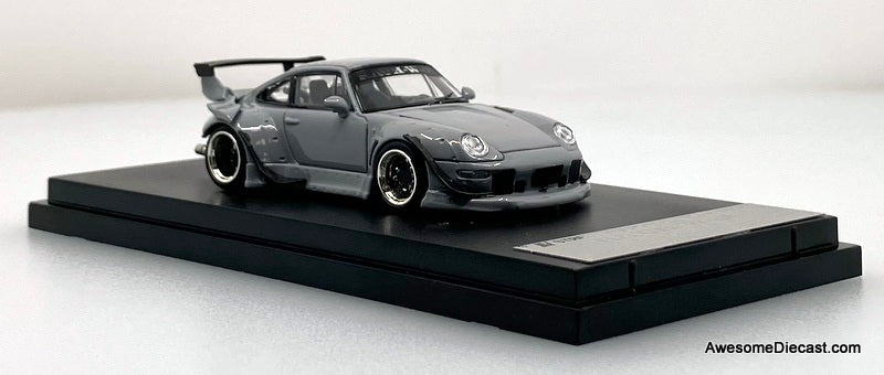 Porsche 993 RWB, Cement Gray 1:64 Diecast Model Car by Street Warrior