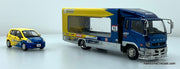 2017 Mitsubishi Fuso Fighter Car Carrier w/Honda Fit: Spoon Sport 1:64 Diecast Model Vehicle by Shadow Pro