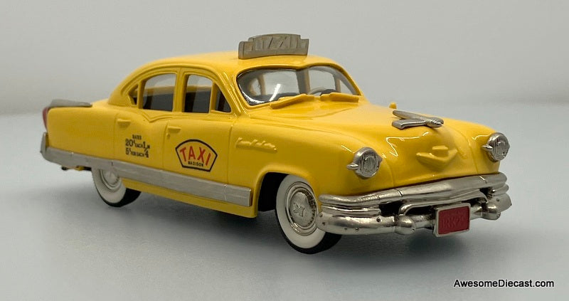 1953 Kaiser Manhattan Taxi, Yellow 1:43 White Metal Model Car by Brooklin Models