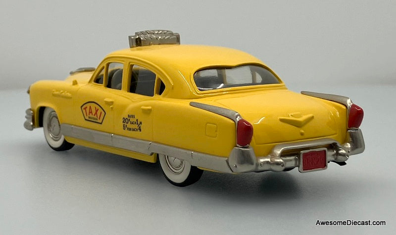 1953 Kaiser Manhattan Taxi, Yellow 1:43 White Metal Model Car by Brooklin Models