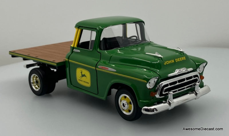 RARE!! 1957 Chevrolet 3500 Dually Flatbed Truck, Green : John Deere 1:25 Diecast Model Truck by SpecCast