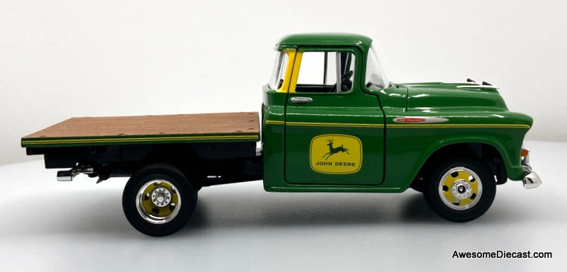 RARE!! 1957 Chevrolet 3500 Dually Flatbed Truck, Green : John Deere 1:25 Diecast Model Truck by SpecCast