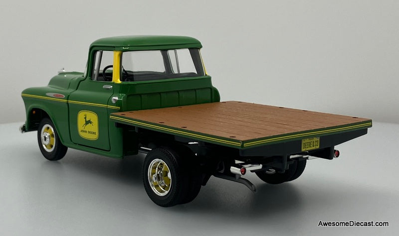 RARE!! 1957 Chevrolet 3500 Dually Flatbed Truck, Green : John Deere 1:25 Diecast Model Truck by SpecCast