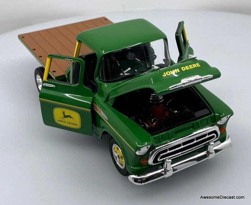 RARE!! 1957 Chevrolet 3500 Dually Flatbed Truck, Green : John Deere 1:25 Diecast Model Truck by SpecCast