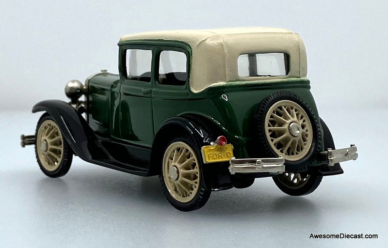 1930 Ford Model A Coupe, Green 1:43 White Metal Model Car by Brooklin Models