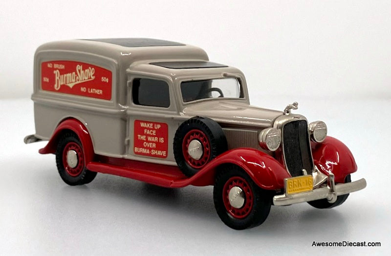 1936 Dodge Van, Gray: Burma Shave 1:43 White Metal Model Van by Brooklin Models
