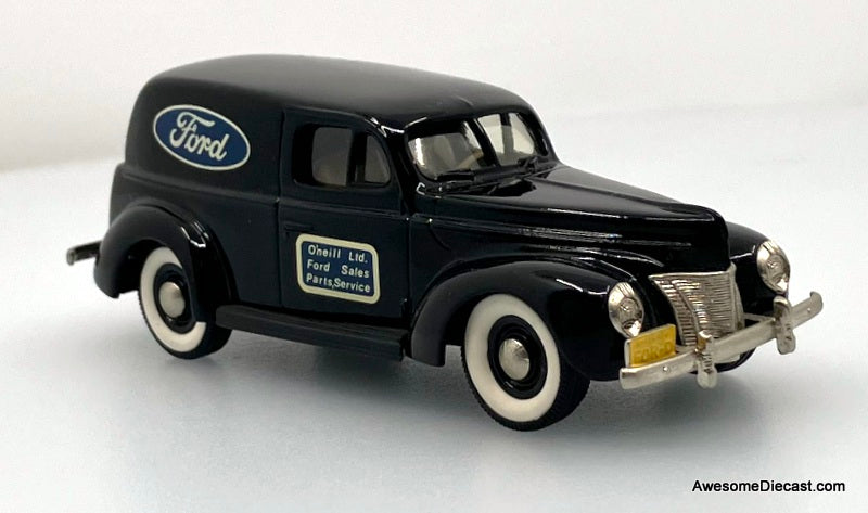 1940 Ford Sedan Delivery Van, Black: Ford Service  1:43 White Metal Model Van by Brooklin Models