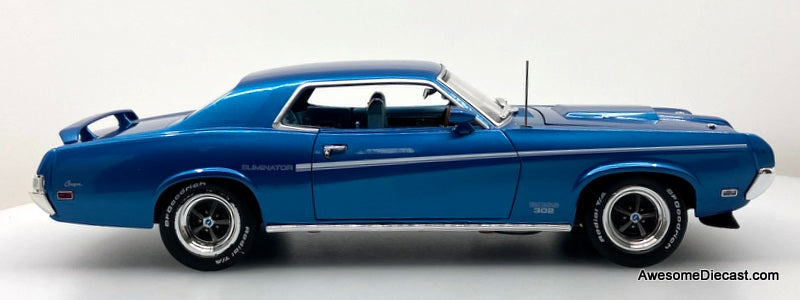 1969 Mercury Cougar Eliminator, Metallic Blue 1:18 Diecast Model Car by Auto World