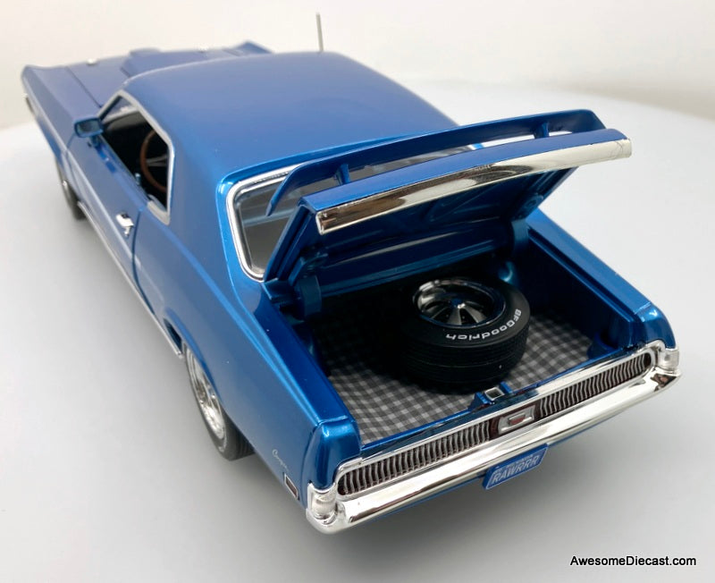 1969 Mercury Cougar Eliminator, Metallic Blue 1:18 Diecast Model Car by Auto World