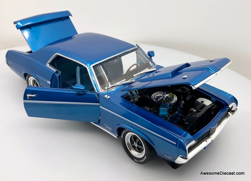 1969 Mercury Cougar Eliminator, Metallic Blue 1:18 Diecast Model Car by Auto World