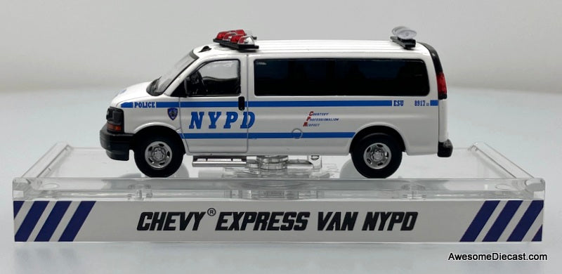 Only One!! Chevrolet Express Van NYPD 1:64 Diecast Model Vehicle