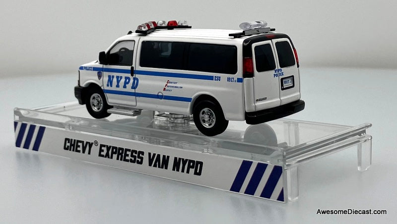 Only One!! Chevrolet Express Van NYPD 1:64 Diecast Model Vehicle by Greenlight