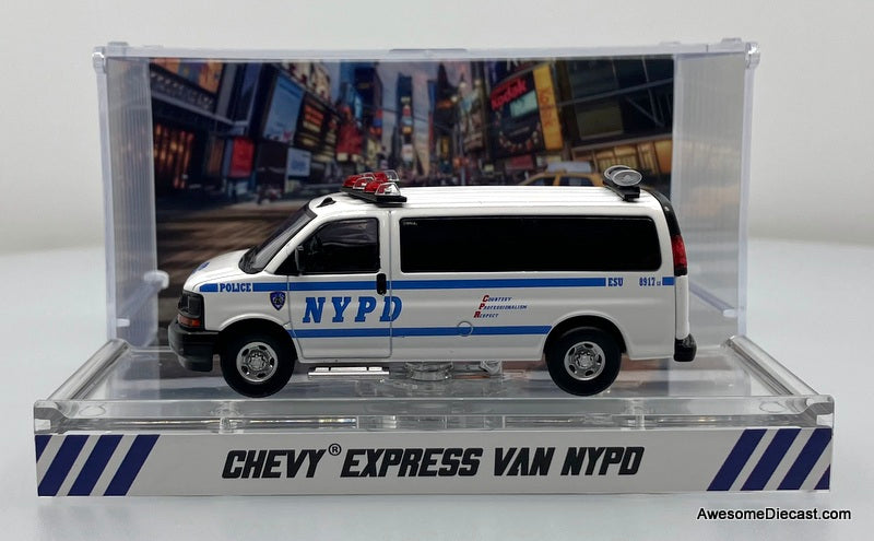 Only One!! Chevrolet Express Van NYPD 1:64 Diecast Model Vehicle