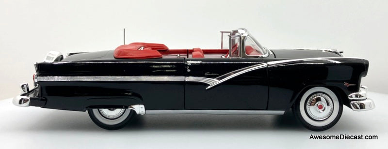 1956 Ford Fairlane Sunliner Convertible, Black 1:18 Diecast Model Car by Auto World