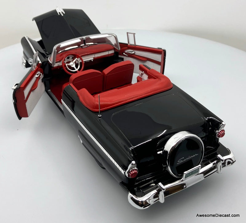 1956 Ford Fairlane Sunliner Convertible, Black 1:18 Diecast Model Car by Auto World