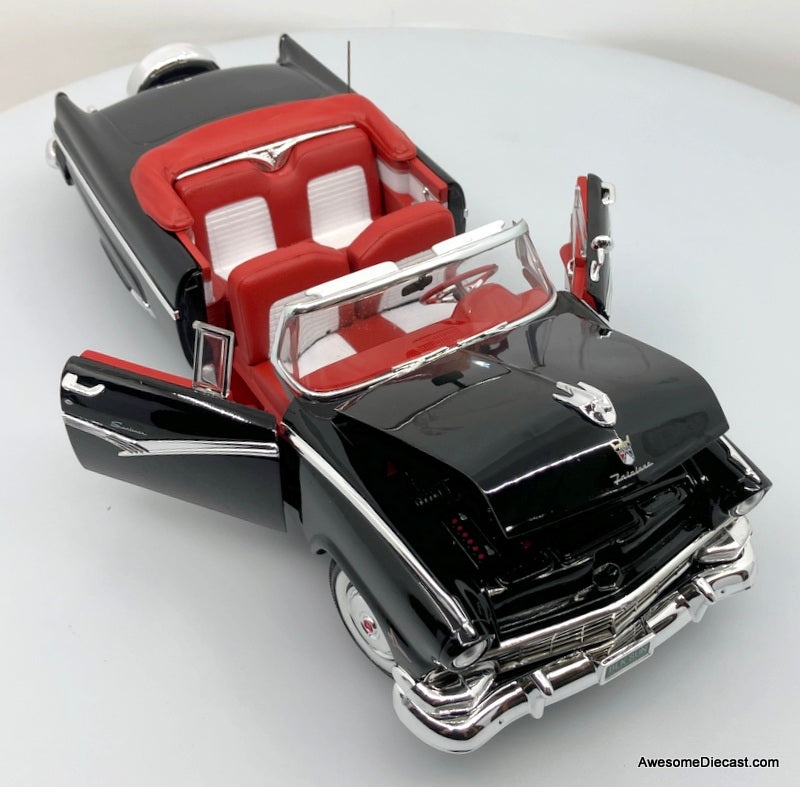 1956 Ford Fairlane Sunliner Convertible, Black 1:18 Diecast Model Car by Auto World