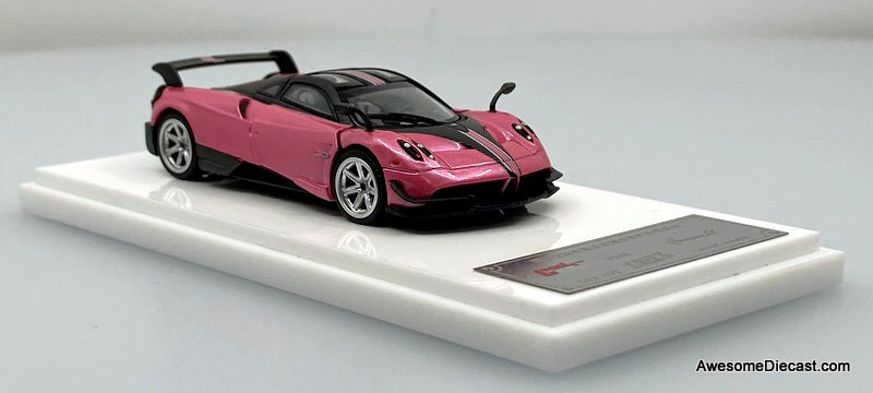 Pagani Huayra BC, Metallic Pink/Carbon Fiber 1:64 Diecast Model Car by Demon King