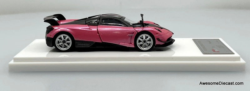 Pagani Huayra BC, Metallic Pink/Carbon Fiber 1:64 Diecast Model Car by Demon King