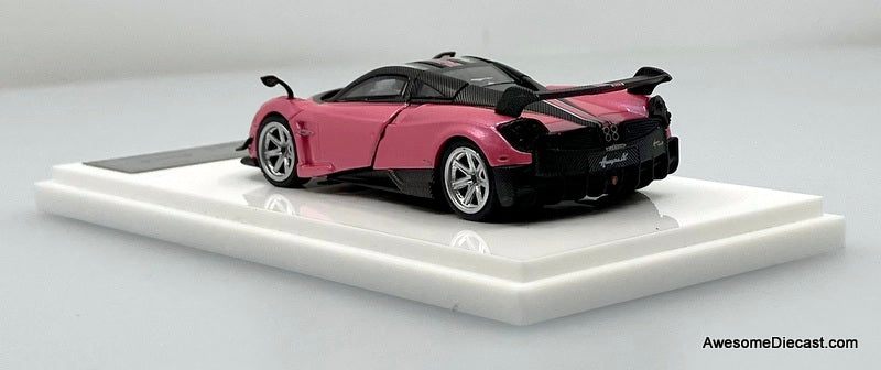 Pagani Huayra BC, Metallic Pink/Carbon Fiber 1:64 Diecast Model Car by Demon King