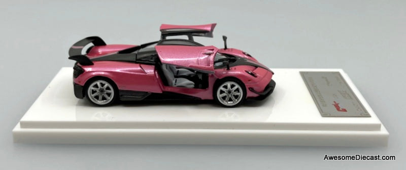 Pagani Huayra BC, Metallic Pink/Carbon Fiber 1:64 Diecast Model Car by Demon King