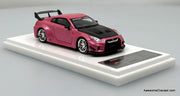 Nissan GT-R R35 Metallic Pink/Carbon Fiber 1:64 Diecast Model Car by Demon King