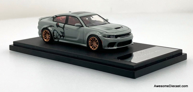 2023 Dodge Charger SRT Hellcat, Destroyer Gray 1:64 Diecast Model Car by 7CM Model