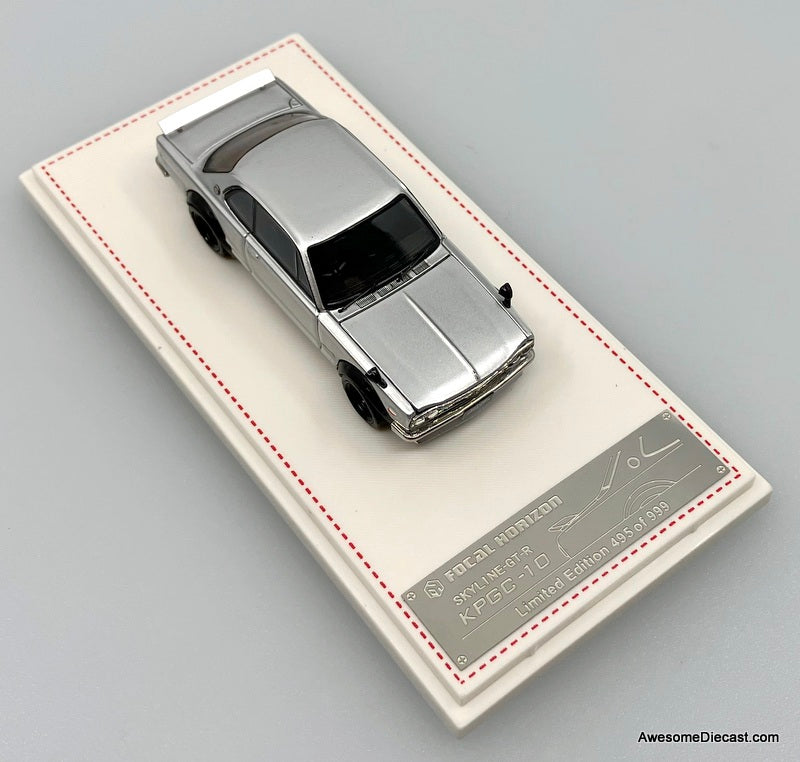 Nissan Skyline GT-R (KPGC-10), Silver 1:64 Diecast Model Car by Focal Horizon