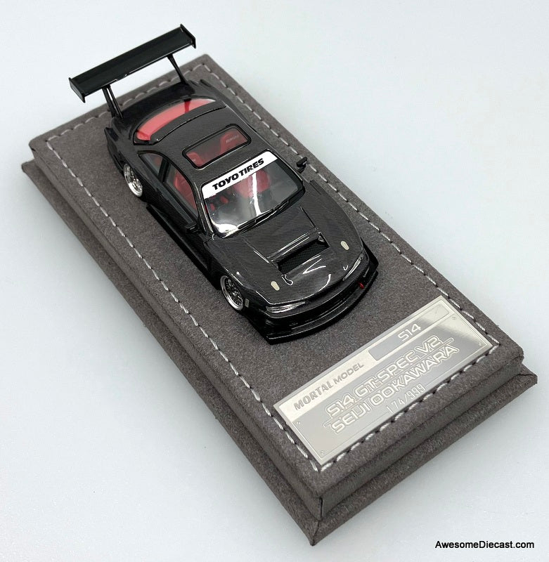 Nissan Silvia S14 GT Spec, Gray Carbon Fiber Levin Ookawara 1:64