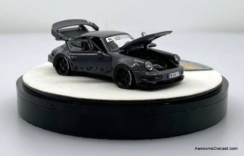 Porsche 964 RWB, Cement Gray 1:64 Diecast Model Car by PGM
