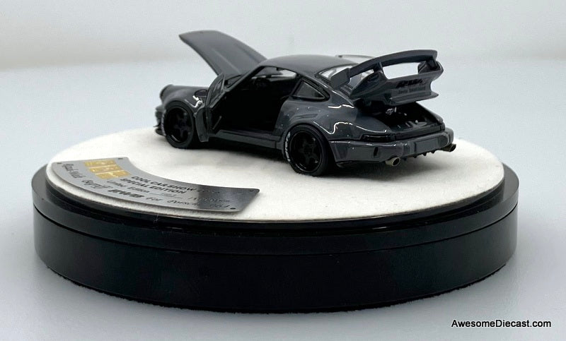 Porsche 964 RWB, Cement Gray 1:64 Diecast Model Car by PGM