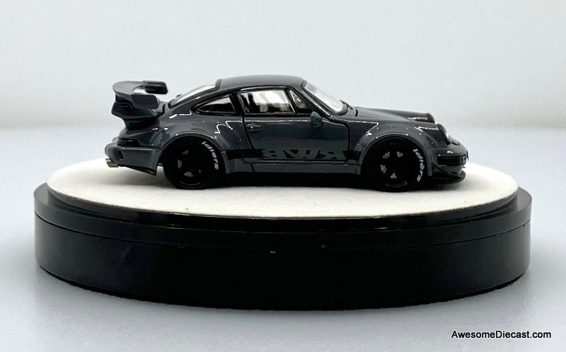 Porsche 964 RWB, Cement Gray 1:64 Diecast Model Car by PGM