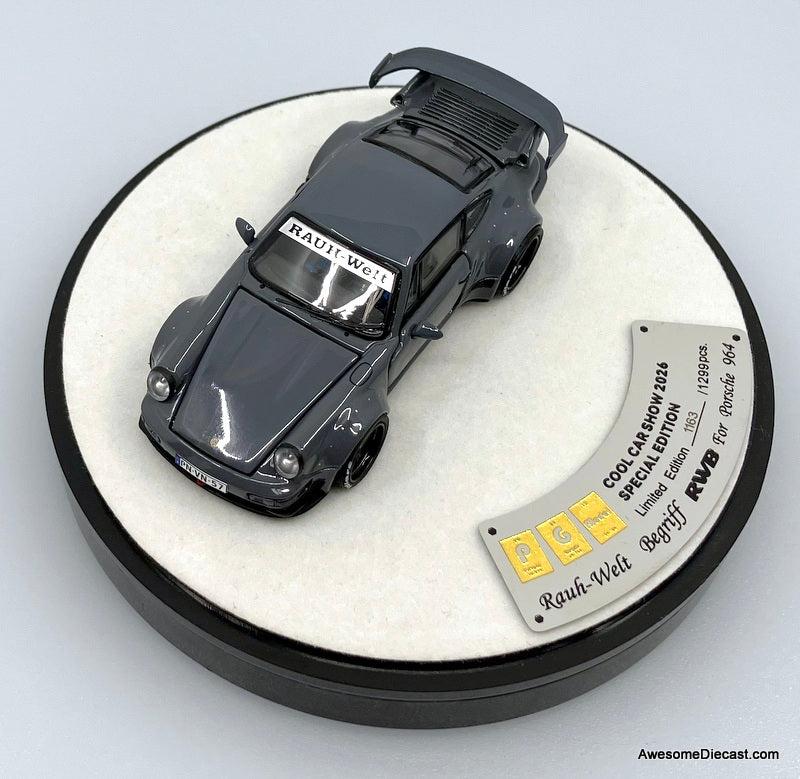 Porsche 964 RWB, Cement Gray 1:64 Diecast Model Car by PGM
