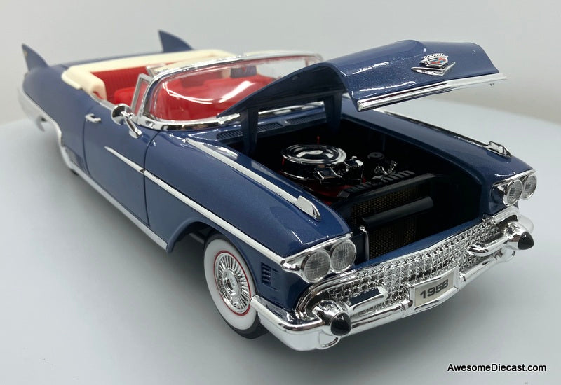 1958 Cadillac Eldorado Biarritz Convertible, Metallic Blue 1:18