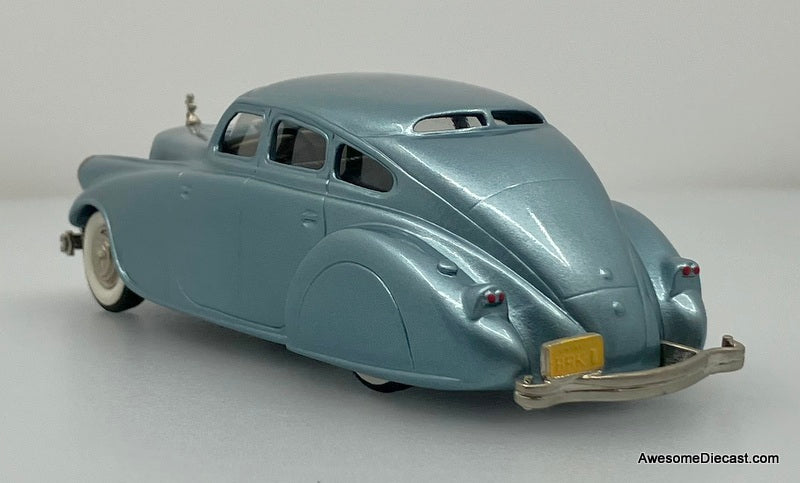 1933 Pierce Arrow Silver Arrow, Metallic Light Blue 1:43 White Metal Model Car by Brooklin Models