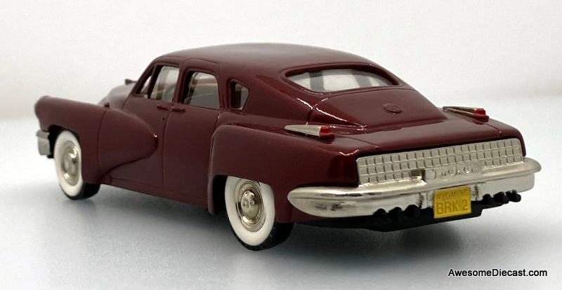 1948 Tucker Torpedo, Metallic Maroon (Movie Souvenir) 1:43 White Metal Model Car by Brooklin Models